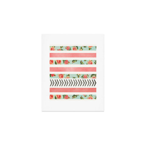 Allyson Johnson Floral Stripes And Arrows Art Print