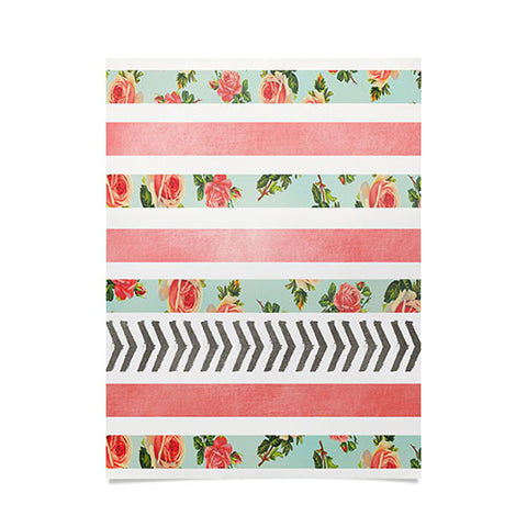 Allyson Johnson Floral Stripes And Arrows Poster
