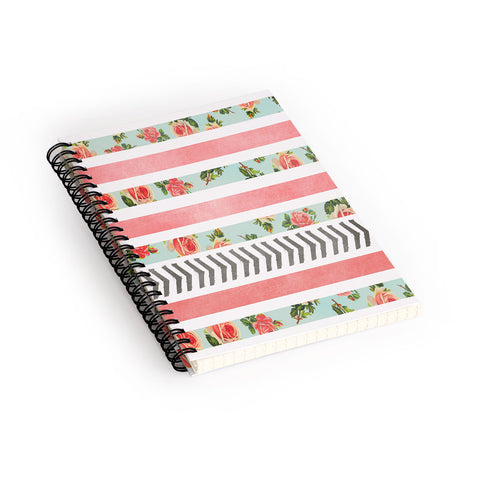 Allyson Johnson Floral Stripes And Arrows Spiral Notebook