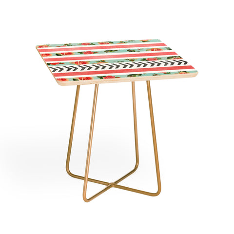 Allyson Johnson Floral Stripes And Arrows Side Table
