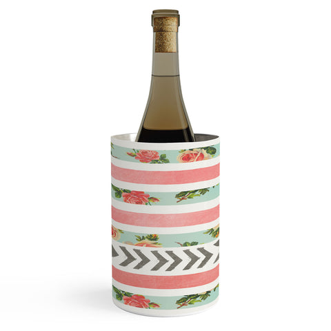 Allyson Johnson Floral Stripes And Arrows Wine Chiller