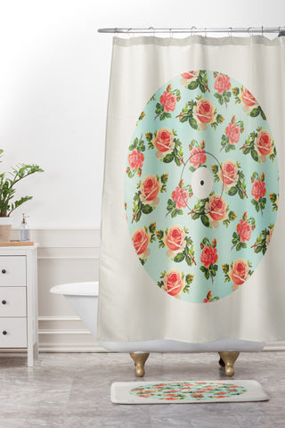 Allyson Johnson Floral Vinyl Shower Curtain And Mat