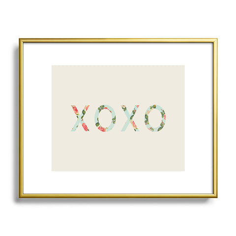 Allyson Johnson Floral XOXO Metal Framed Art Print