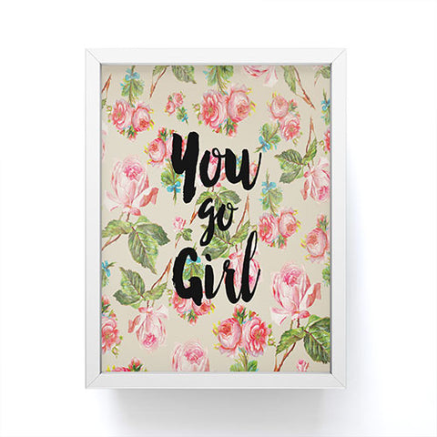 Allyson Johnson Floral You Go Girl Framed Mini Art Print