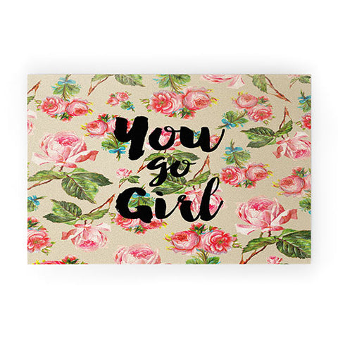 Allyson Johnson Floral You Go Girl Welcome Mat