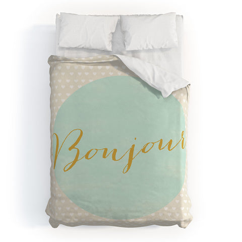 Allyson Johnson French Hello Duvet Cover