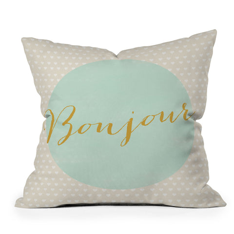Allyson Johnson French Hello Throw Pillow
