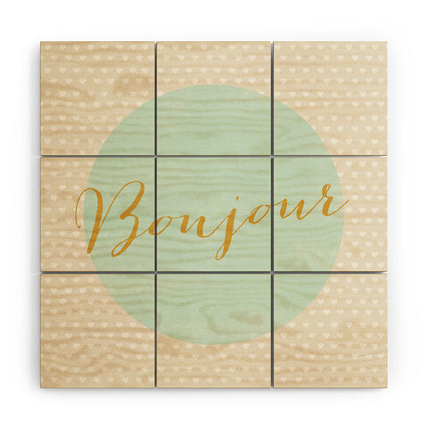 Allyson Johnson French Hello Wood Wall Mural