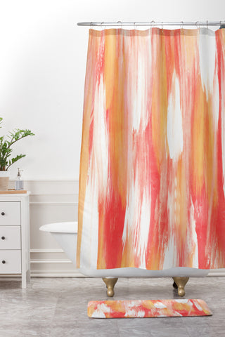 Allyson Johnson Georgia Peach Shower Curtain And Mat