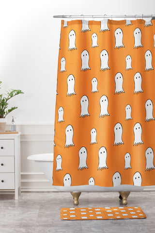 Allyson Johnson Ghosts Shower Curtain And Mat