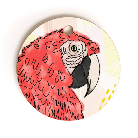 Allyson Johnson Gilbert the Parrot Cutting Board Round