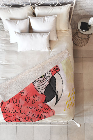 Allyson Johnson Gilbert the Parrot Fleece Throw Blanket