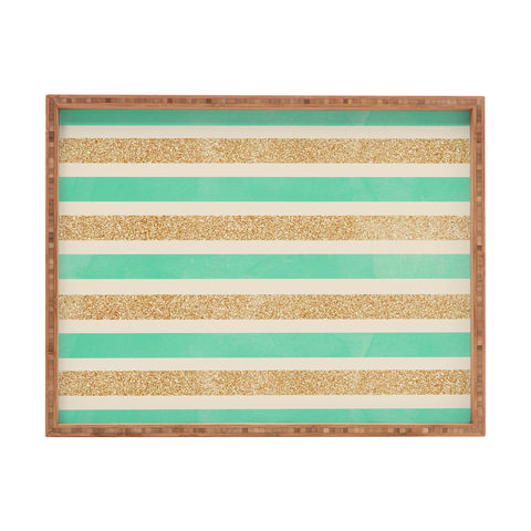 Allyson Johnson Glitter And Mint Rectangular Tray