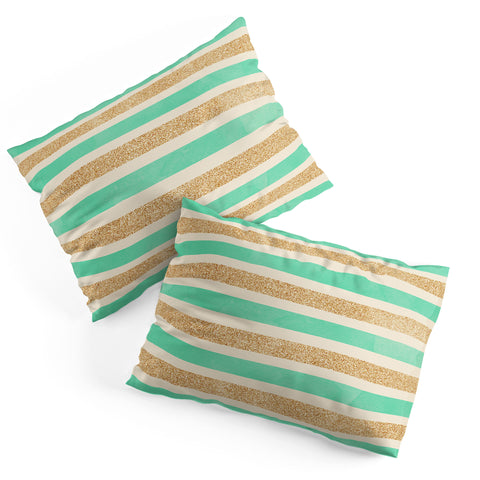 Allyson Johnson Glitter And Mint Pillow Shams