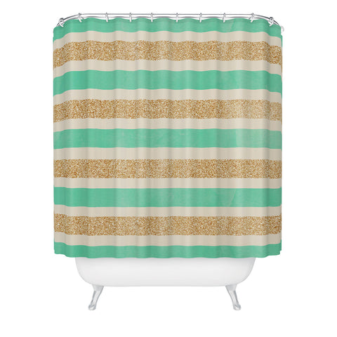 Allyson Johnson Glitter And Mint Shower Curtain