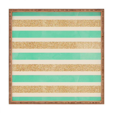 Allyson Johnson Glitter And Mint Square Tray