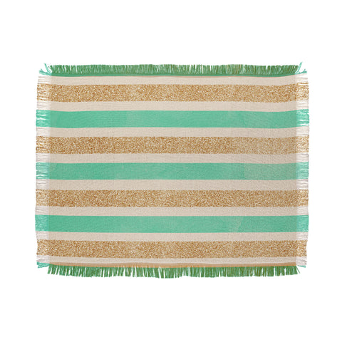 Allyson Johnson Glitter And Mint Throw Blanket