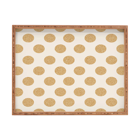 Allyson Johnson Gold Dots Rectangular Tray