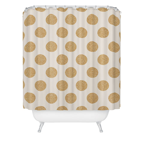 Allyson Johnson Gold Dots Shower Curtain