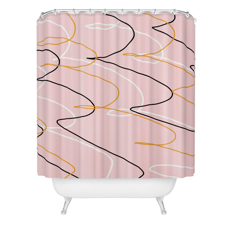 Allyson Johnson Golden curls Shower Curtain