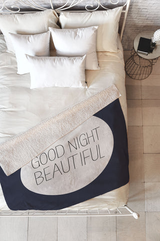 Allyson Johnson Good Night Beautiful Fleece Throw Blanket