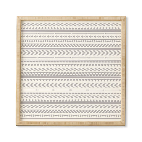 Allyson Johnson Gray Aztec Framed Wall Art