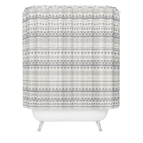 Allyson Johnson Gray Aztec Shower Curtain