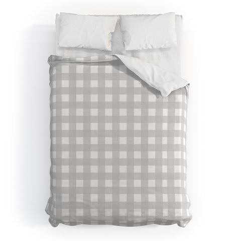 Allyson Johnson Gray Check Duvet Cover