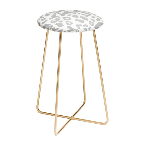 Allyson Johnson Gray Leopard Counter Stool