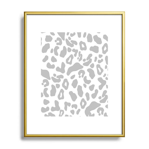 Allyson Johnson Gray Leopard Metal Framed Art Print