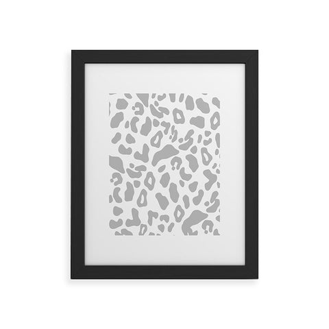 Allyson Johnson Gray Leopard Framed Art Print