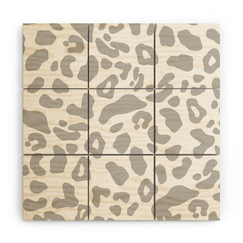 Allyson Johnson Gray Leopard Wood Wall Mural
