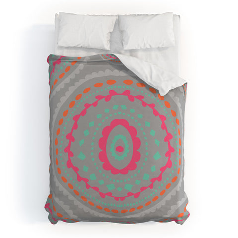 Allyson Johnson Gray Medallion Duvet Cover