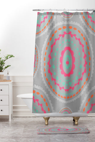 Allyson Johnson Gray Medallion Shower Curtain And Mat