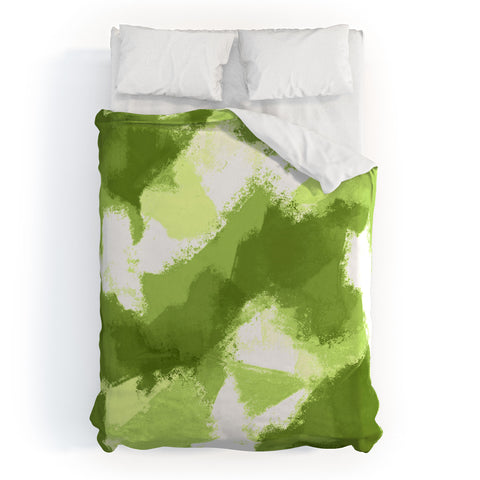 Allyson Johnson Green Abstract Duvet Cover