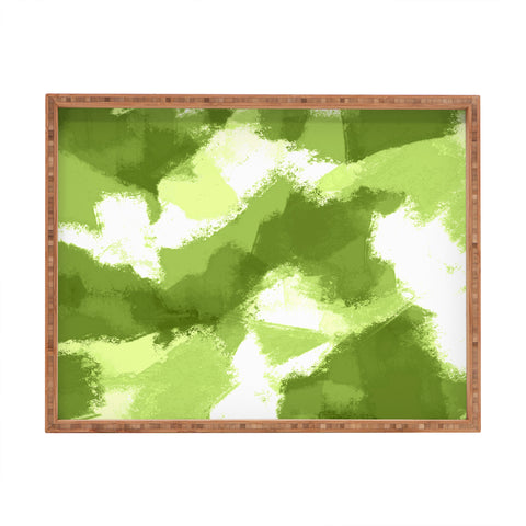 Allyson Johnson Green Abstract Rectangular Tray