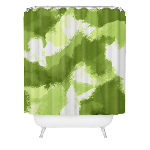 Allyson Johnson Green Abstract Shower Curtain