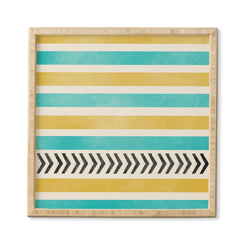 Allyson Johnson Green And Blue Stripes And Arrows Framed Wall Art