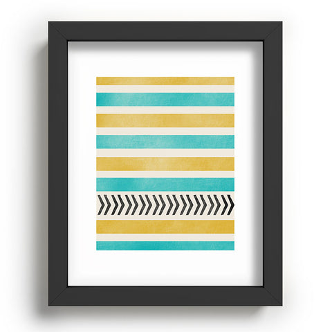 Allyson Johnson Green And Blue Stripes And Arrows Recessed Framing Rectangle