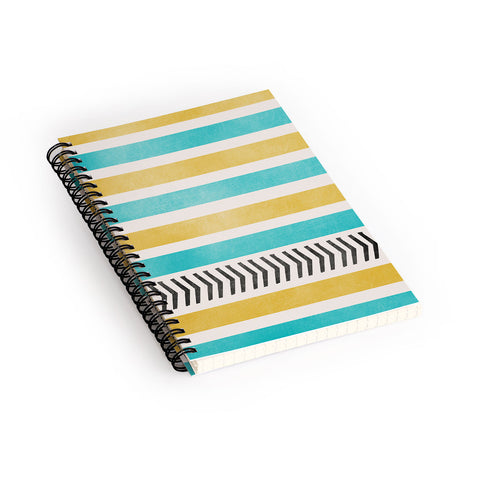 Allyson Johnson Green And Blue Stripes And Arrows Spiral Notebook