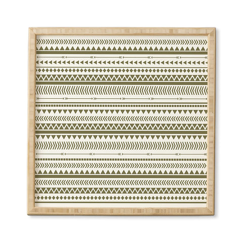 Allyson Johnson Green Aztec Framed Wall Art