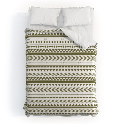 Allyson Johnson Green Aztec Duvet Cover