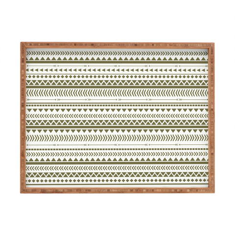 Allyson Johnson Green Aztec Rectangular Tray