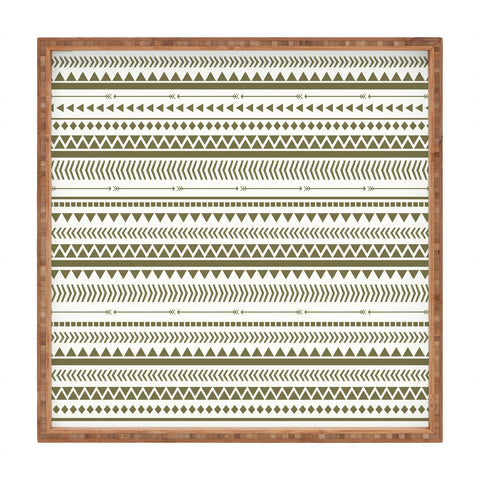 Allyson Johnson Green Aztec Square Tray