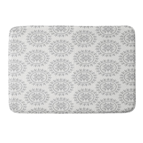 Allyson Johnson Grey Medallion Pattern Memory Foam Bath Mat