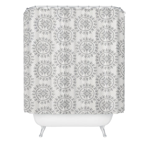 Allyson Johnson Grey Medallion Pattern Shower Curtain