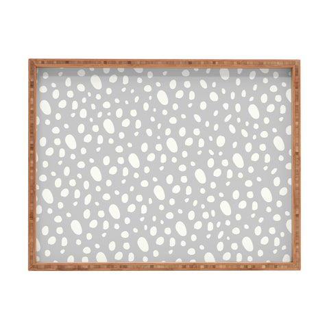 Allyson Johnson Grey Pebbles Rectangular Tray