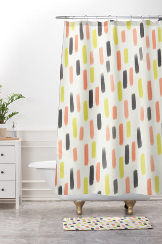 Allyson Johnson Halloween Brush Strokes Shower Curtain And Mat