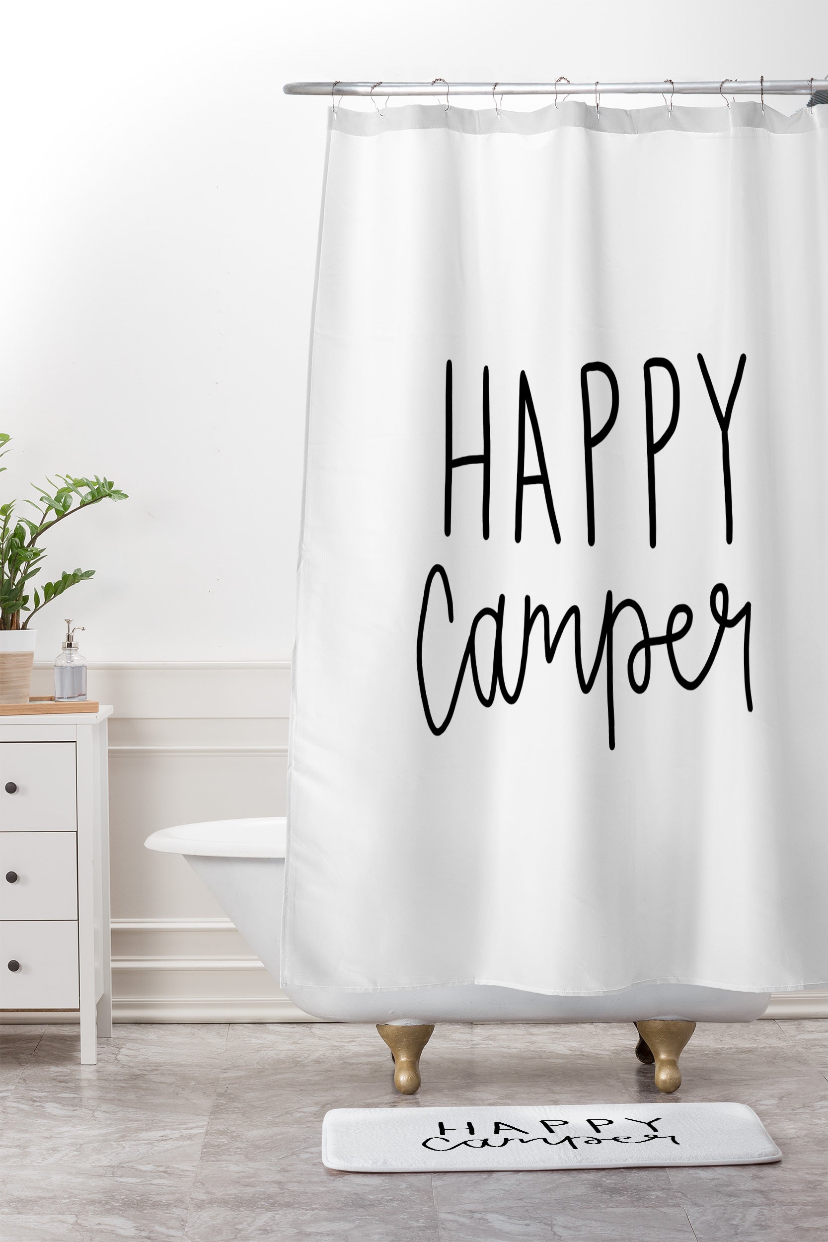 Happy Camper Shower Curtain And Mat Allyson Johnson