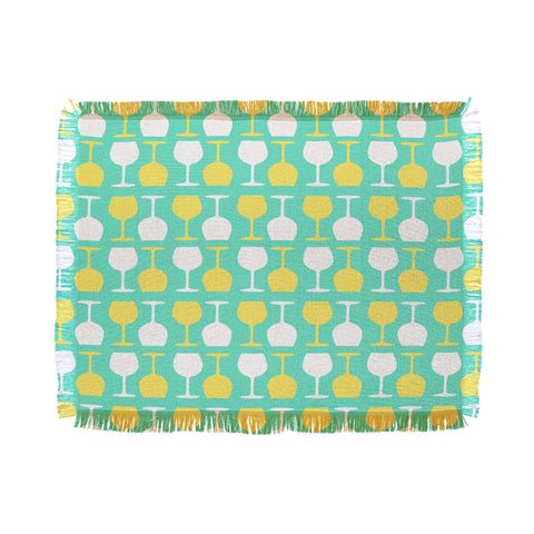 Allyson Johnson Happy Hour Wine Glasses Throw Blanket